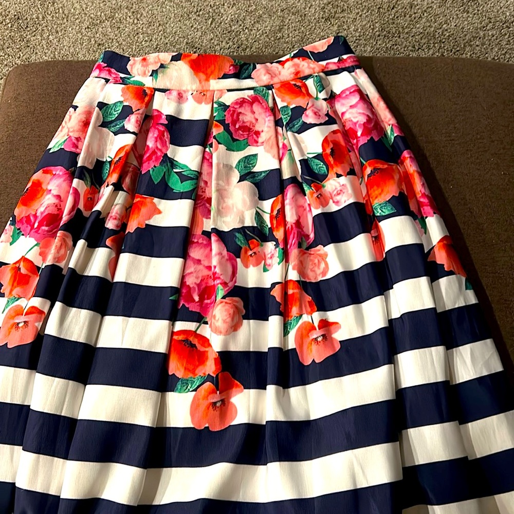 Beautiful blue striped flower skirt